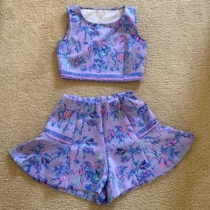 Lilly Pulitzer Crop top and high-waisted short Set. Size Small